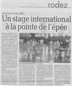 Stage épée en France