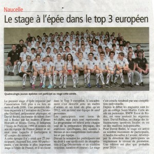 Stage épée en France