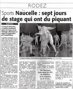 Stage escrime Aveyron